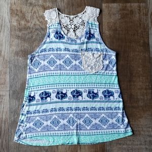 RUE 21 Large Crochet Detail Tank Top
